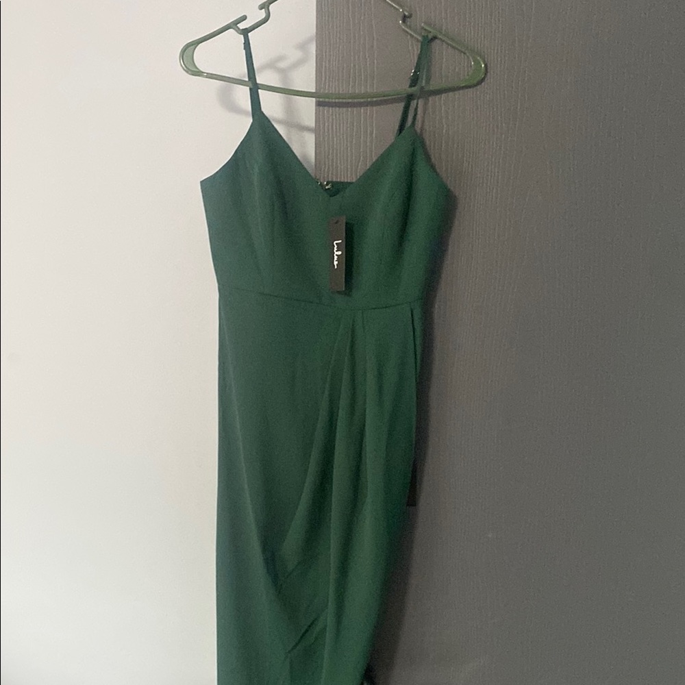 Lulu's Green Sheath Spaghetti Strap Dress